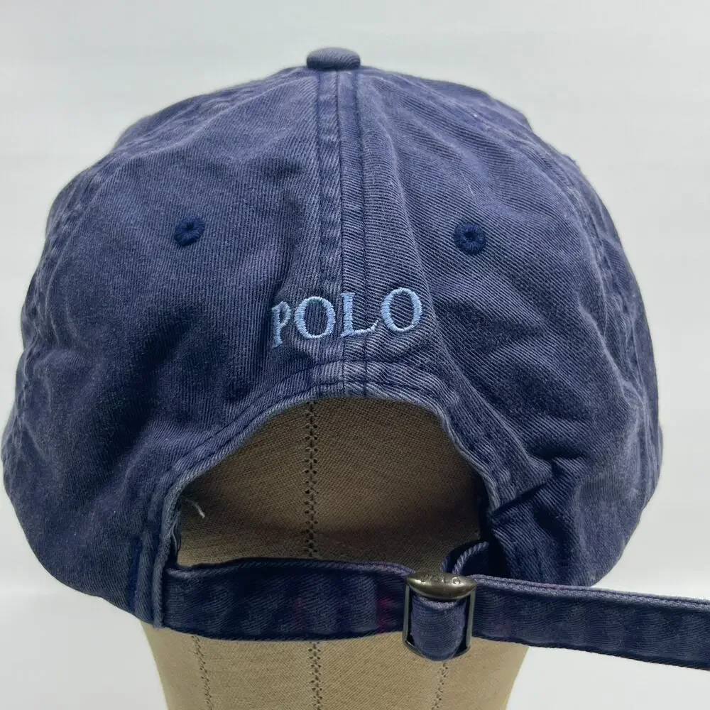 POLO RALPH LAUREN Hat Mens OS The Iconic Cotton Chino Ball Cap Buckle Twill Blue